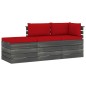 vidaXL Muebles de jardín de palets 3 piezas cojines madera maciza pino vidaXL Muebles de jardín de palets 3 piezas cojines madera maciza pino