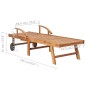 vidaXL Tumbona con mesa y cojín madera maciza de teca vidaXL Tumbona con mesa y cojín madera maciza de teca