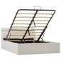 vidaXL Cama canapé hidráulica con LED cuero sintético blanco 140x200cm 