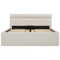 vidaXL Cama canapé hidráulica con LED cuero sintético blanco 140x200cm 
