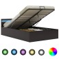vidaXL Cama canapé hidráulica con LED cuero sintético gris 120x200 cm vidaXL Cama canapé hidráulica con LED cuero sintético gris 120x200 cm