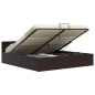 vidaXL Cama canapé hidráulica con LED cuero sintético gris 160x200 cm 