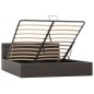vidaXL Cama canapé hidráulica con LED cuero sintético gris 160x200 cm 