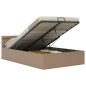 vidaXL Cama canapé hidráulica LED cuero sintético capuchino 140x200 cm vidaXL Cama canapé hidráulica LED cuero sintético capuchino 140x200 cm