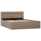 vidaXL Cama canapé hidráulica LED cuero sintético capuchino 140x200 cm vidaXL Cama canapé hidráulica LED cuero sintético capuchino 140x200 cm