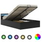 vidaXL Cama canapé hidráulica con LED cuero sintético negro 120x200 cm vidaXL Cama canapé hidráulica con LED cuero sintético negro 120x200 cm