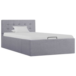 vidaXL Cama canapé hidráulica con almacenaje tela gris claro 100x200cm 