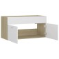 vidaXL Armario para lavabo contrachapada blanco roble 90x38,5x46 cm vidaXL Armario para lavabo contrachapada blanco roble 90x38,5x46 cm