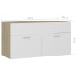 vidaXL Armario para lavabo contrachapada blanco roble 90x38,5x46 cm vidaXL Armario para lavabo contrachapada blanco roble 90x38,5x46 cm