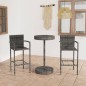 vidaXL Conjunto de bar para jardín 3 piezas ratán sintético gris vidaXL Conjunto de bar para jardín 3 piezas ratán sintético gris