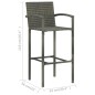 vidaXL Conjunto de bar para jardín 3 piezas gris vidaXL Conjunto de bar para jardín 3 piezas gris
