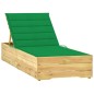vidaXL Tumbona con cojín verde madera de pino impregnada vidaXL Tumbona con cojín verde madera de pino impregnada