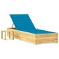 vidaXL Tumbona de jardín con mesa y cojín de madera de pino impregnada vidaXL Tumbona de jardín con mesa y cojín de madera de pino impregnada