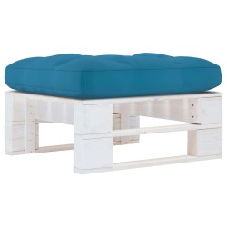 vidaXL Otomana de jardín de palets madera de pino impregnada blanca