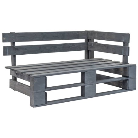 vidaXL Sofá de jardín esquina de palets madera de pino impregnada gris