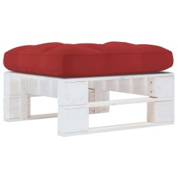 vidaXL Otomana de jardín de palets madera de pino impregnada blanca