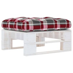 vidaXL Otomana de jardín de palets madera de pino impregnada blanca