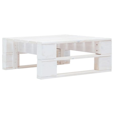 vidaXL Otomana de jardín de palets madera de pino impregnada blanca