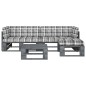 vidaXL Muebles de palets 4 pzas y cojines madera pino impregnada gris