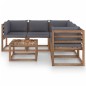 vidaXL Set muebles de jardín 6 pzs cojines madera impregnada antracita vidaXL Set muebles de jardín 6 pzs cojines madera impregnada antracita