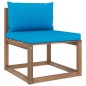 vidaXL Muebles de jardín de palets 6 pzs con cojines madera impregnada vidaXL Muebles de jardín de palets 6 pzs con cojines madera impregnada
