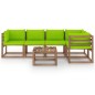 vidaXL Muebles de jardín de palets 6 pzs con cojines madera impregnada vidaXL Muebles de jardín de palets 6 pzs con cojines madera impregnada