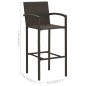 vidaXL Conjunto de bar para jardín 3 piezas negro vidaXL Conjunto de bar para jardín 3 piezas negro