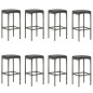 vidaXL Set de bar para jardín 9 piezas y cojines ratán sintético gris vidaXL Set de bar para jardín 9 piezas y cojines ratán sintético gris