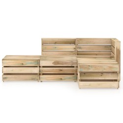 vidaXL Set de muebles de jardín 4 pzas madera de pino impregnada verde
