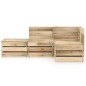 vidaXL Set de muebles de jardín 4 pzas madera de pino impregnada verde