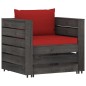 vidaXL Muebles de jardín 2 piezas con cojines madera impregnada gris vidaXL Muebles de jardín 2 piezas con cojines madera impregnada gris