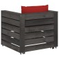 vidaXL Muebles de jardín 2 piezas con cojines madera impregnada gris vidaXL Muebles de jardín 2 piezas con cojines madera impregnada gris