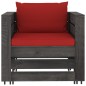 vidaXL Muebles de jardín 2 piezas con cojines madera impregnada gris vidaXL Muebles de jardín 2 piezas con cojines madera impregnada gris
