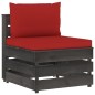 vidaXL Muebles de jardín 3 piezas con cojines madera impregnada gris vidaXL Muebles de jardín 3 piezas con cojines madera impregnada gris