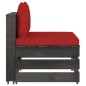 vidaXL Muebles de jardín 3 piezas con cojines madera impregnada gris vidaXL Muebles de jardín 3 piezas con cojines madera impregnada gris