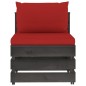 vidaXL Muebles de jardín 3 piezas con cojines madera impregnada gris vidaXL Muebles de jardín 3 piezas con cojines madera impregnada gris