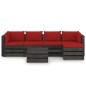 vidaXL Muebles de jardín 6 piezas con cojines madera impregnada gris vidaXL Muebles de jardín 6 piezas con cojines madera impregnada gris