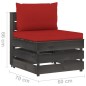vidaXL Muebles de jardín 6 piezas con cojines madera impregnada gris vidaXL Muebles de jardín 6 piezas con cojines madera impregnada gris