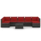 vidaXL Muebles de jardín 8 piezas con cojines madera impregnada gris vidaXL Muebles de jardín 8 piezas con cojines madera impregnada gris