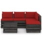 vidaXL Muebles de jardín 6 piezas con cojines madera impregnada gris vidaXL Muebles de jardín 6 piezas con cojines madera impregnada gris