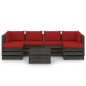 vidaXL Muebles de jardín 7 piezas con cojines madera impregnada gris vidaXL Muebles de jardín 7 piezas con cojines madera impregnada gris