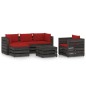 vidaXL Muebles de jardín 6 piezas con cojines madera impregnada gris vidaXL Muebles de jardín 6 piezas con cojines madera impregnada gris