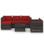 vidaXL Muebles de jardín 6 piezas con cojines madera impregnada gris vidaXL Muebles de jardín 6 piezas con cojines madera impregnada gris