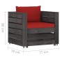 vidaXL Muebles de jardín 6 piezas con cojines madera impregnada gris vidaXL Muebles de jardín 6 piezas con cojines madera impregnada gris