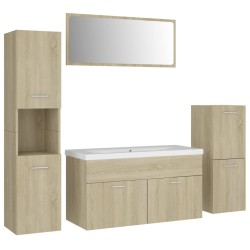 vidaXL Juego de muebles de baño madera de ingeniería roble Sonoma