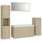 vidaXL Juego de muebles de baño madera de ingeniería roble Sonoma vidaXL Juego de muebles de baño madera de ingeniería roble Sonoma
