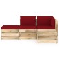 vidaXL Muebles de jardín 4 piezas con cojines madera impregnada verde vidaXL Muebles de jardín 4 piezas con cojines madera impregnada verde