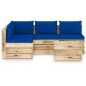 vidaXL Muebles de jardín 5 piezas con cojines madera impregnada verde vidaXL Muebles de jardín 5 piezas con cojines madera impregnada verde