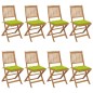 vidaXL Sillas de jardín plegables 8 uds y cojines madera maciza acacia