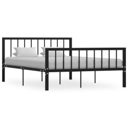vidaXL Estructura de cama de metal negro 140x200 cm